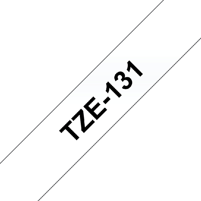 Labeltape Brother P-touch TZe-131 standaard 12mm zwart op transparant