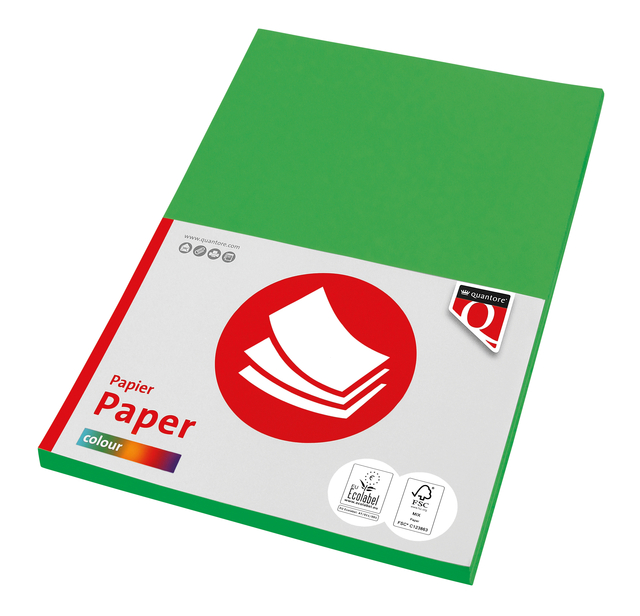 Kopieerpapier Quantore Colour A4 160gr grasgroen 50 vel