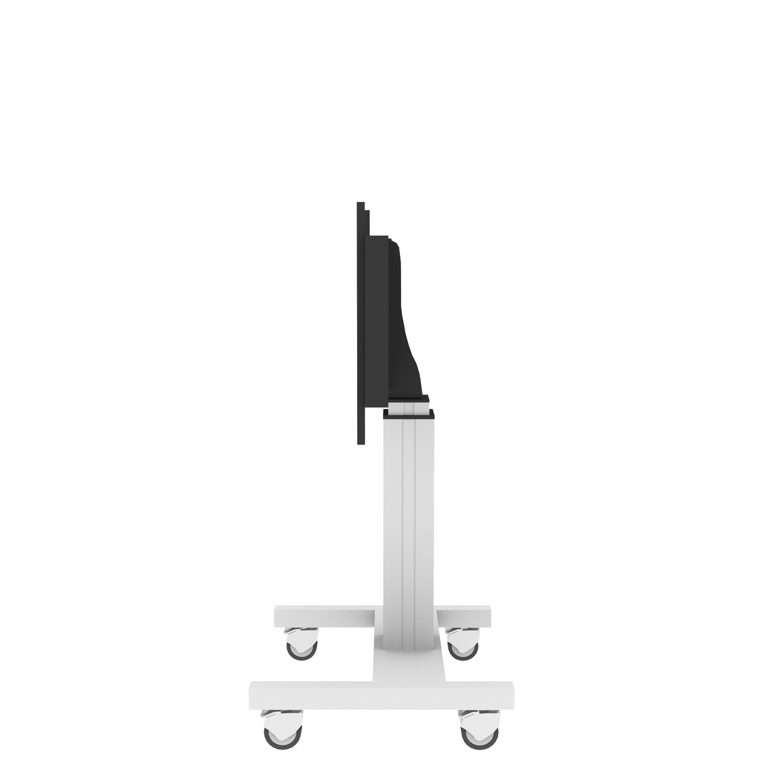 Elektrisch in hoogte verstelbaar XL tv-rolstatief, verrijdbaar monitorstatief, 50 cm slag