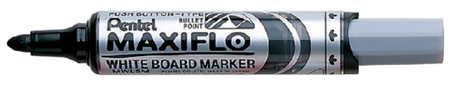 Whiteboardmarker Pentel MWL5M Maxiflo rond 3mm zwart