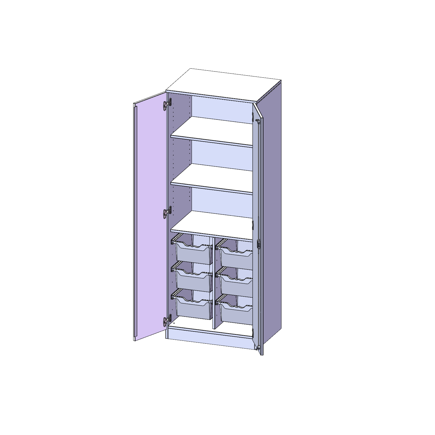 ErgoTray kast, twee rijen, 5 ordnerhoogtes - evo180 serie