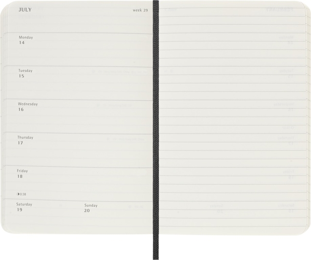 Agenda 2024/2025 Moleskine 18M Planner Weekly 7dagen/1pagina pocket sc black