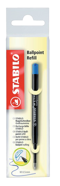 Balpenvulling STABILO standaard medium blauw blister à 1 stuk