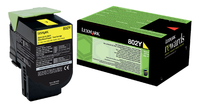 Tonercartridge Lexmark 80C20Y0 prebate geel