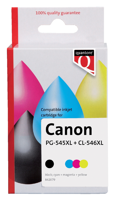 Inktcartridge Quantore alternatief tbv Canon PG-545XL CL-546XL zwart + 3 kleuren