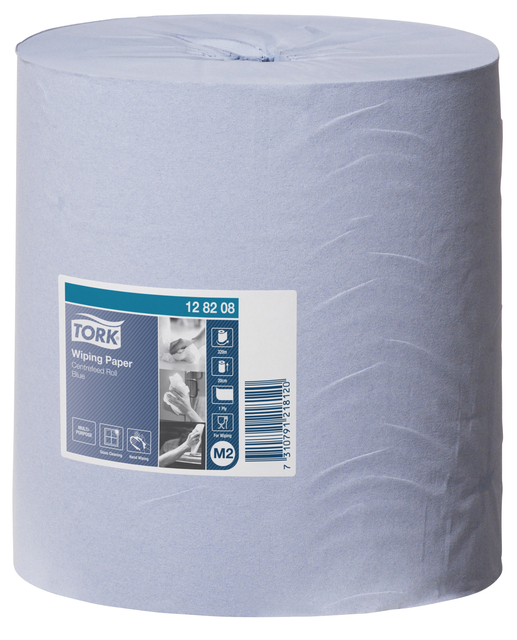 Poetspapier Tork M2 Advanced 1-laags 320m blauw 128208