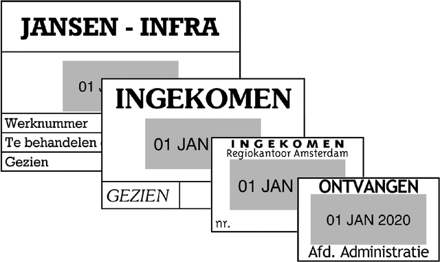 Woord-datumstempel Colop 2660 personaliseerbaar 37x58