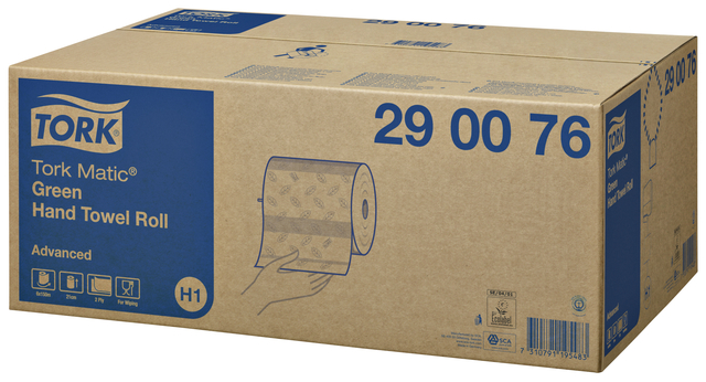 Handdoekrol Tork H1 Matic Advanced 2-laags 150m groen 290076