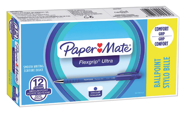 Balpen Paper Mate Flexgrip Ultra stick medium blauw