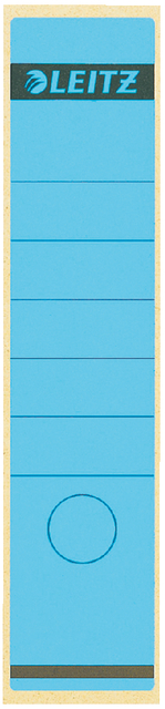 Rugetiket Leitz breed/lang 62x285mm zelfklevend blauw 10 stuks