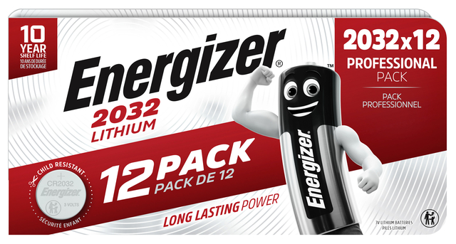 Batterij Energizer knoopcel 12xCR2032 lithium