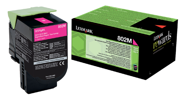 Tonercartridge Lexmark 80C20M0 prebate rood