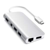 Satechi ST-TCMM8PAS notebook dock & poortreplicator Bedraad USB 3.2 Gen 1 (3.1 Gen 1) Type-C Zilver