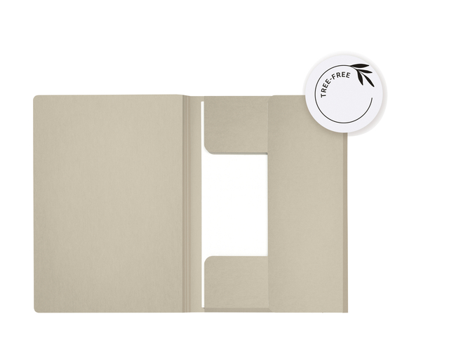 Dossiermap Djois Secolor Tree-Free folio 3 kleppen 226gr beige