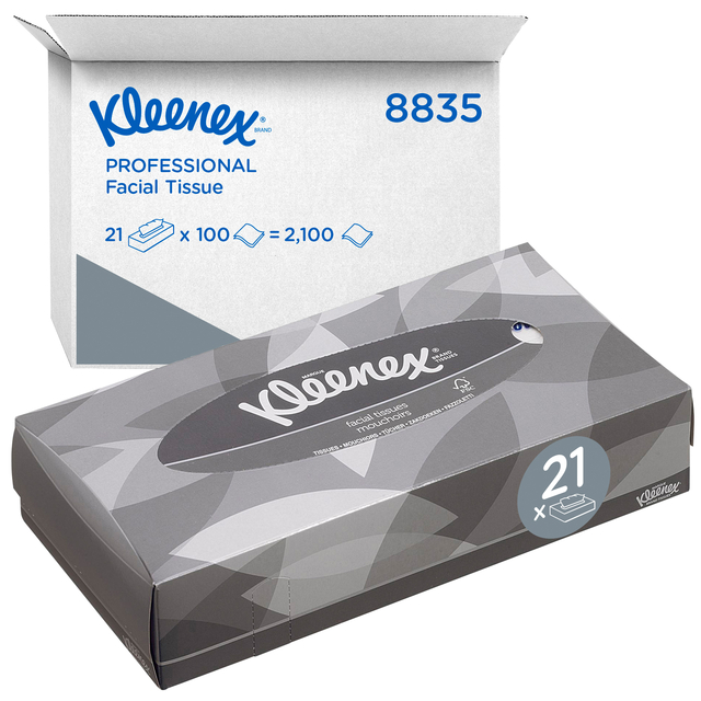 Facial tissues Kleenex 2-laags 100 vel wit 8835