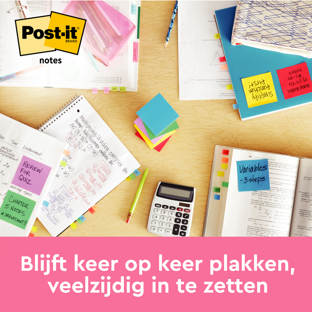 Memoblok Post-it 655 76x127mm 100 vel per blok neon geel