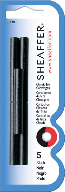 Inktpatroon Sheaffer skrip classic zwart blister à 5 stuks