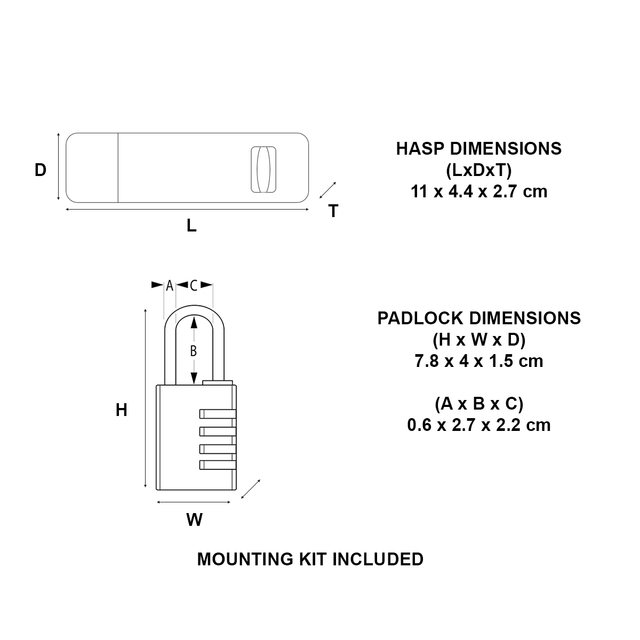 Hangslot MasterLock overval + aluminium 40mm