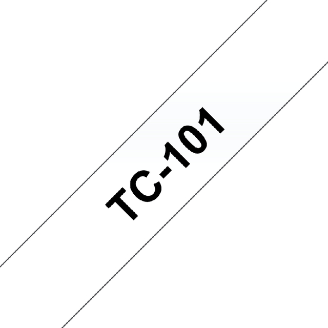 Labeltape Brother P-touch TC-101 standaard 12mm zwart op transparant