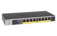 NETGEAR GS108LP Unmanaged Gigabit Ethernet (10/100/1000) Power over Ethernet (PoE) 1U Zwart, Grijs