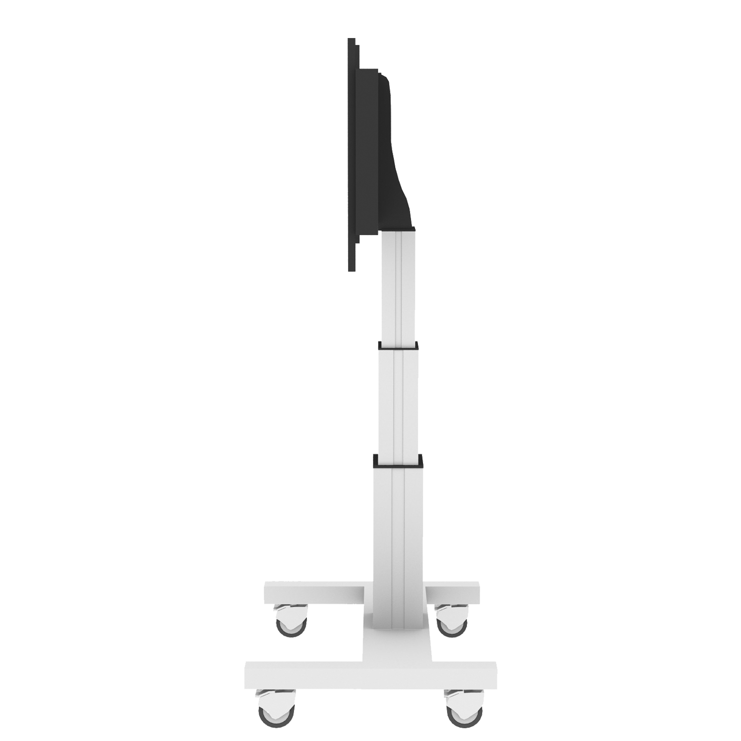 Elektrisch in hoogte verstelbaar XL TV rolstatief, verrijdbaar monitorstatief, 70 cm slag
