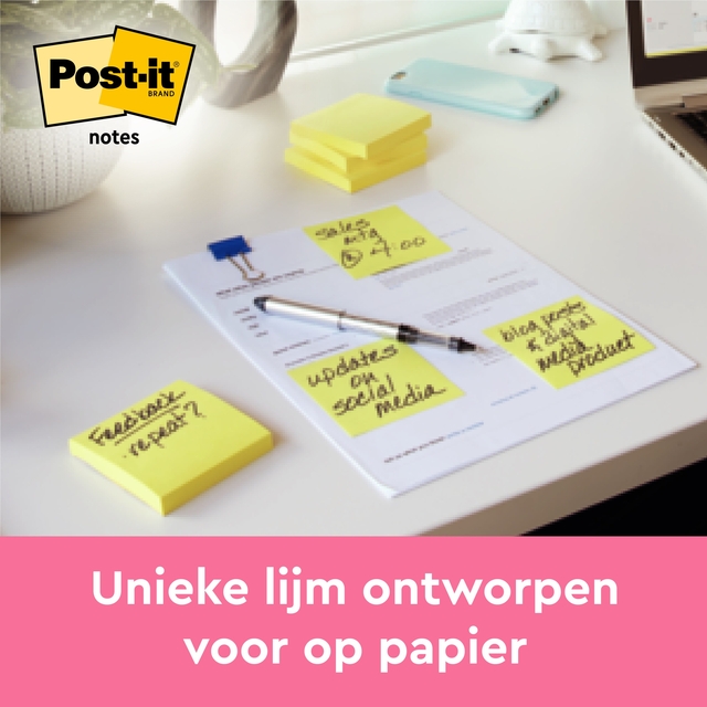 Memoblok Post-it Notes 6810 38x51mm canary yellow 3 stuks