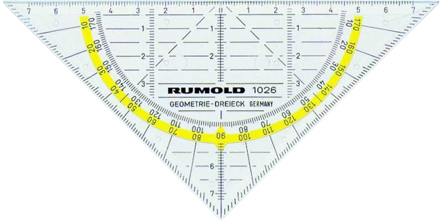 Geodriehoek Rumold 1026 160mm transparant