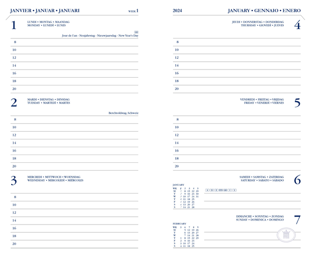 Agenda 2025 Ryam Memoplan 7 Nappa 7dagen/2pagina's assorti