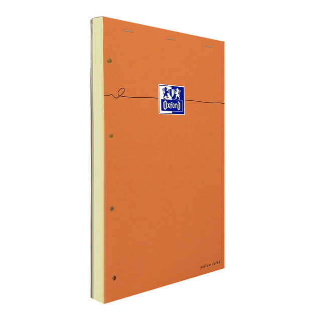 Cursusblok Oxford Orange Notepad A4+ lijn 4-gaats 160 pagina's 80gr oranje