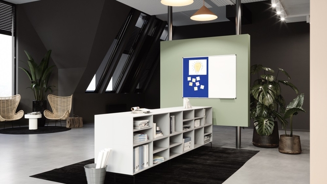 Combibord Legamaster UNITE blauw vilt-whiteboard 90x120cm