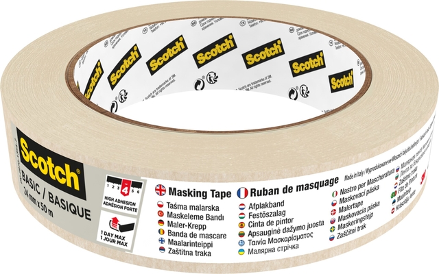 Afplaktape Scotch Basic 24mmx50m beige