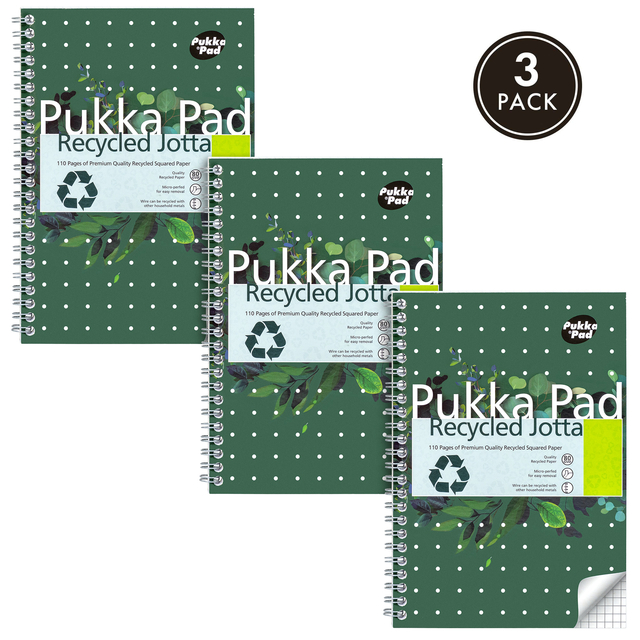 Notitieboek Pukka Pad Jotta A5 ruit 5x5mm 110 pagina's 80gr groen