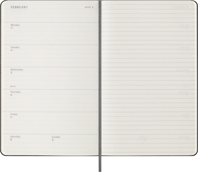 Agenda 2024/2025 Moleskine 18M Planner Weekly 7dagen/1pagina large hc black