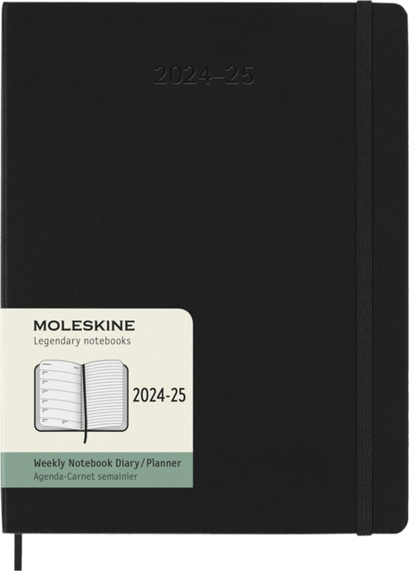 Agenda 2024/2025 Moleskine 18M Planner Weekly 7dagen/1pagina extra large hc black