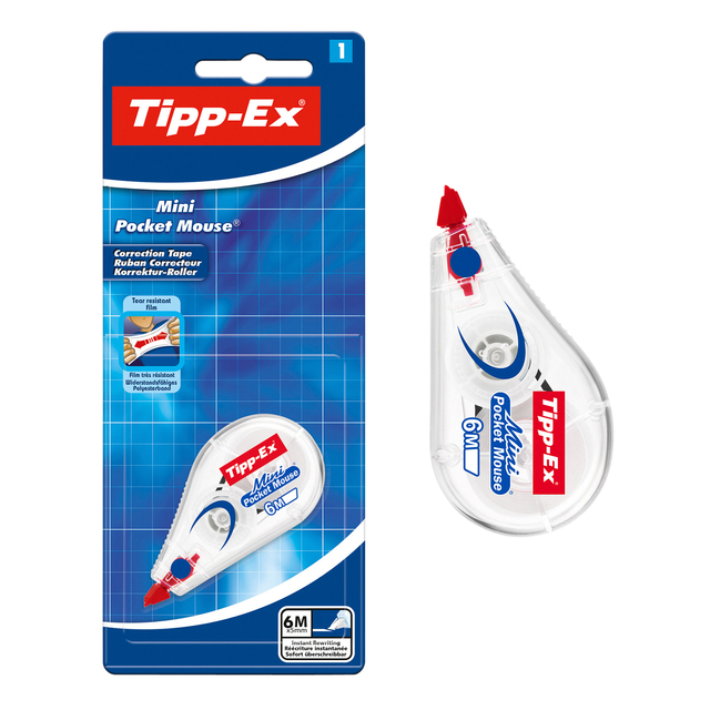 Correctieroller Tipp-ex mini pocket mouse 5mmx6m blister à 1 stuk