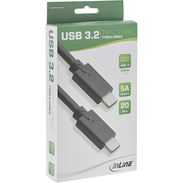 Kabel inLine USB-C 3.2 GEN.2 M/M 2 meter zwart