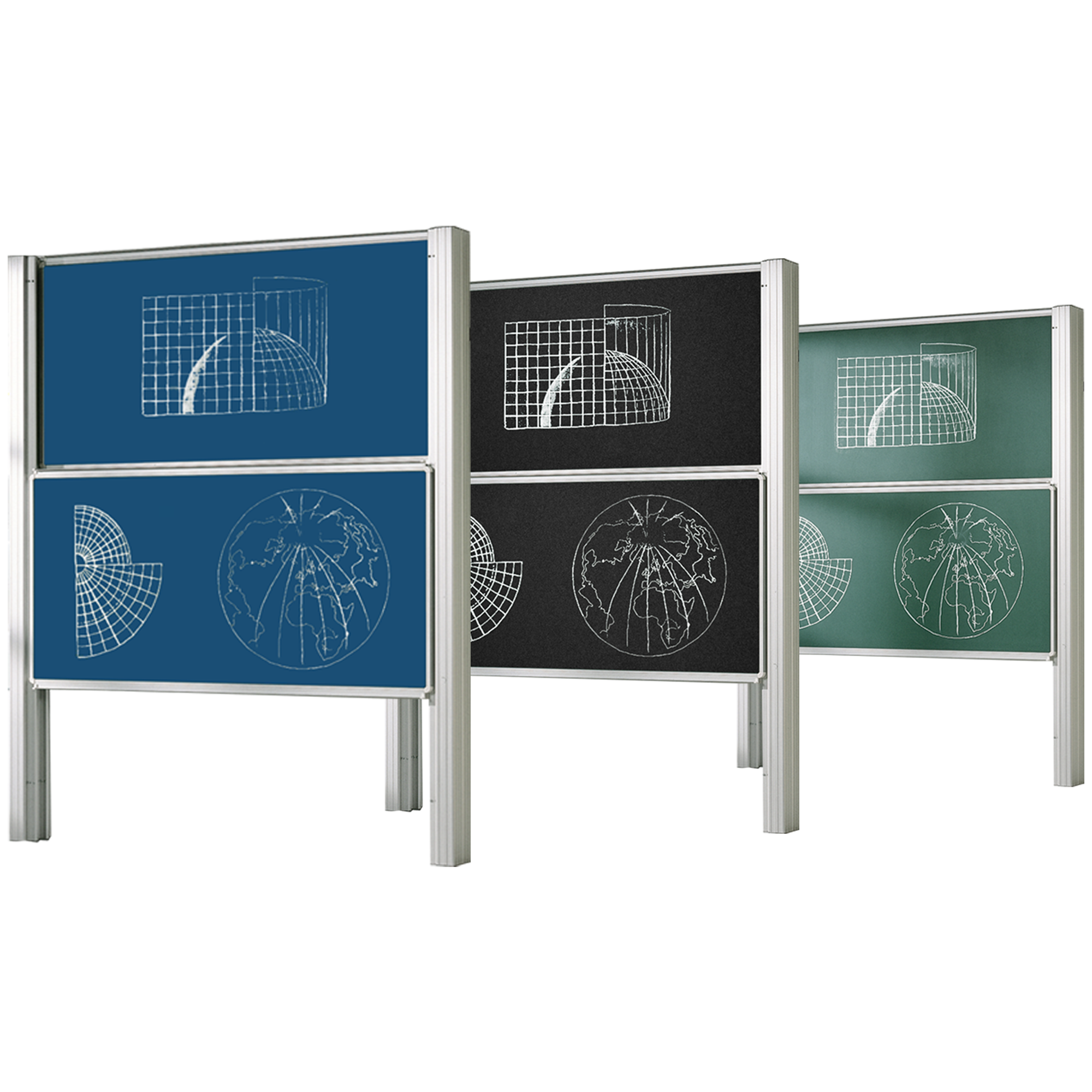 Dubbelzijdig pyloonbord schoolbord van hoogwaardig geëmailleerd staal, serie PY2 E