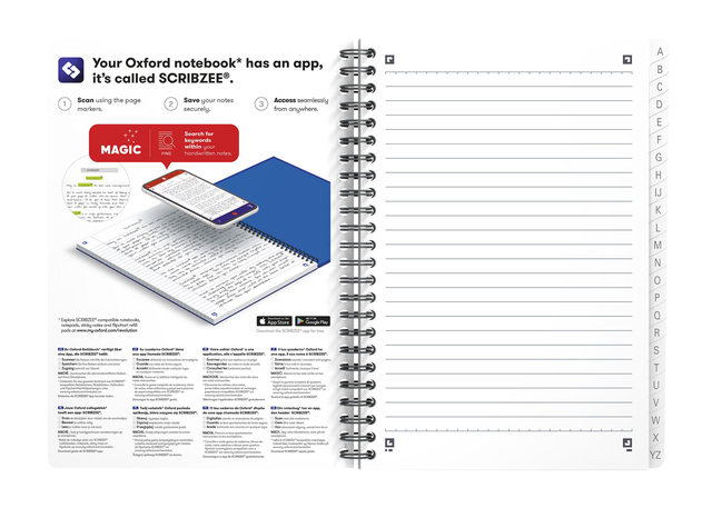 Indexboek Oxford Urban Mix A5 90vel alfabet lijn