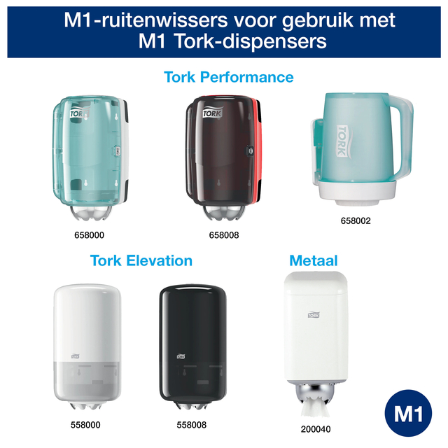 Poetspapier Tork M1 Advanced 1-laags 120m wit 100130