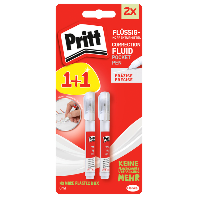 Correctiepen Pritt fluid 8ml blister a 1+1