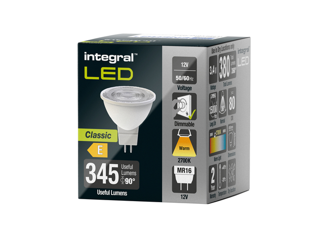 Ledlamp Integral MR16 2700K warm wit 4.6W 380lumen