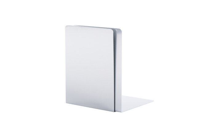 Boekensteun MAUL aluminium 16x15x21cm set 2 zilver