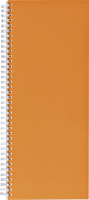 Notitieboek 135x330mm lijn 160blz 70gr spiraal oranje