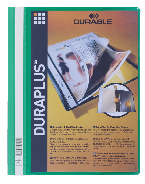 Snelhechtmap Durable Duraplus A4 groen