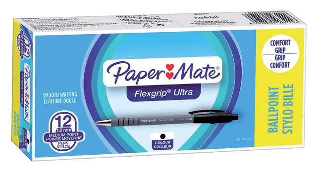 Balpen Paper Mate Flexgrip Ultra medium zwart