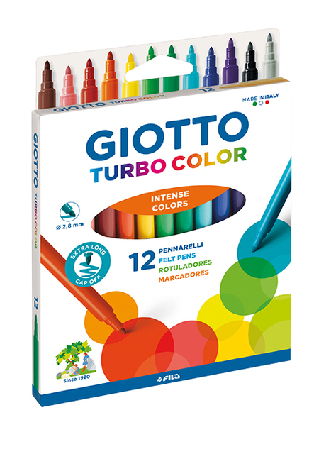 Viltstift Giotto Turbo Color assorti 12 stuks