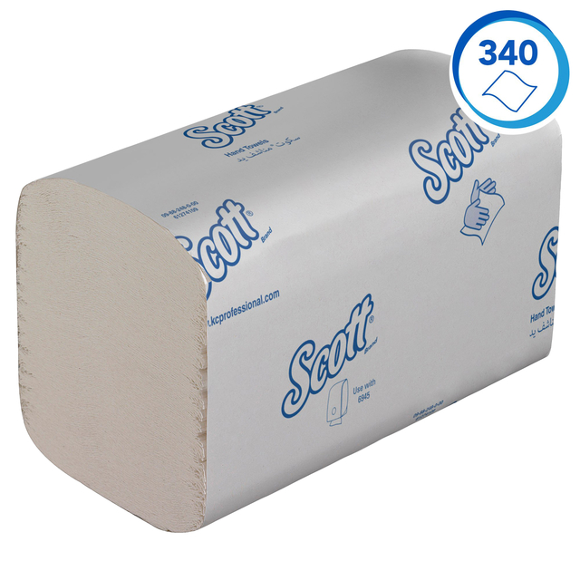 Handdoek Scott Essential i-vouw 1-laags 200x212mm 15x340 vel wit 6617