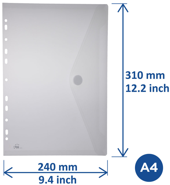 Enveloptas Europel A4 240x310mm 11-gaats PP transparant wit