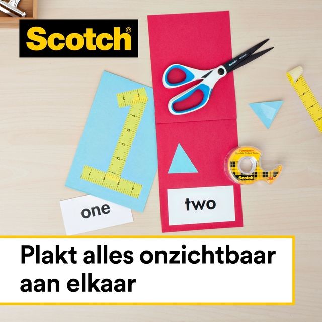 Plakband Scotch 665 12mmx22.8m dubbelzijdig