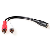 ACT 0,15 meter audio aansluitkabel 1x 3.5mm stereo jack female - 2x Tulp male